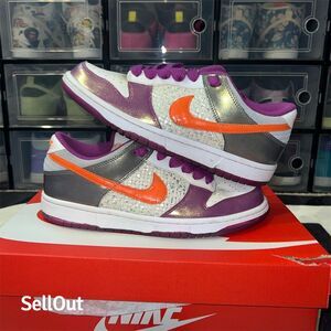 Nike Dunk Low 6.0 Sneakers Unisex Size 9W/7.5M Purple Orange Casual
